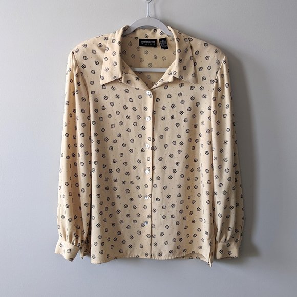 Liz Claiborne Tops - Liz Claiborne Cream Blouse with Black Pattern